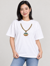 Load image into Gallery viewer, Organic oversized high neck t-shirt :: Bloom Within – Botanical Lotus Necklace