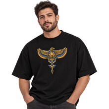 Load image into Gallery viewer, Organic oversized high neck t-shirt :: Wings of Utu – Sumerian-Inspired Eagle