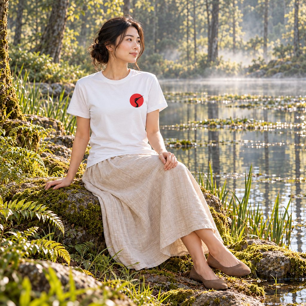 Rise Beyond – Crane and Red Sun T-Shirt