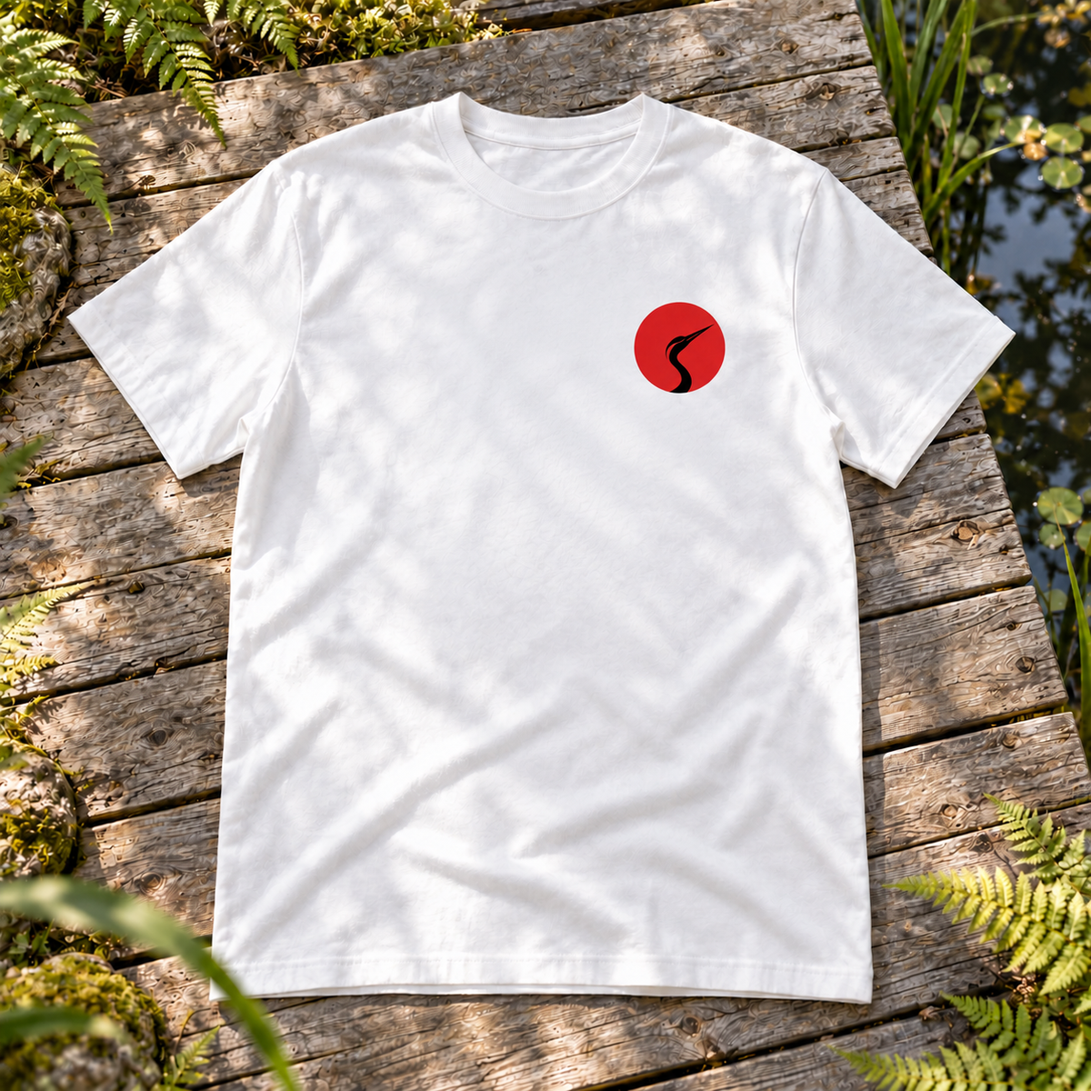 Rise Beyond – Crane and Red Sun T-Shirt