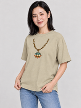 Load image into Gallery viewer, Organic oversized high neck t-shirt ::  Bloom Within – Botanical Lotus Necklace
