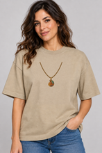 Load image into Gallery viewer, Organic oversized high neck t-shirt :: Echoes of Time – Ammonite Fossil Necklace
