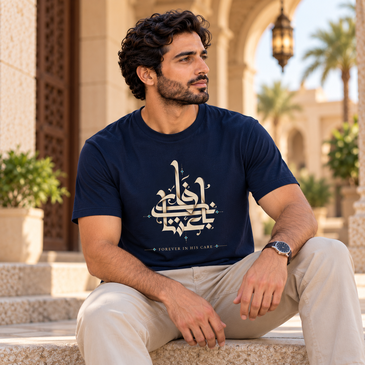 Forever in His Care – Arabic Calligraphy T-Shirt