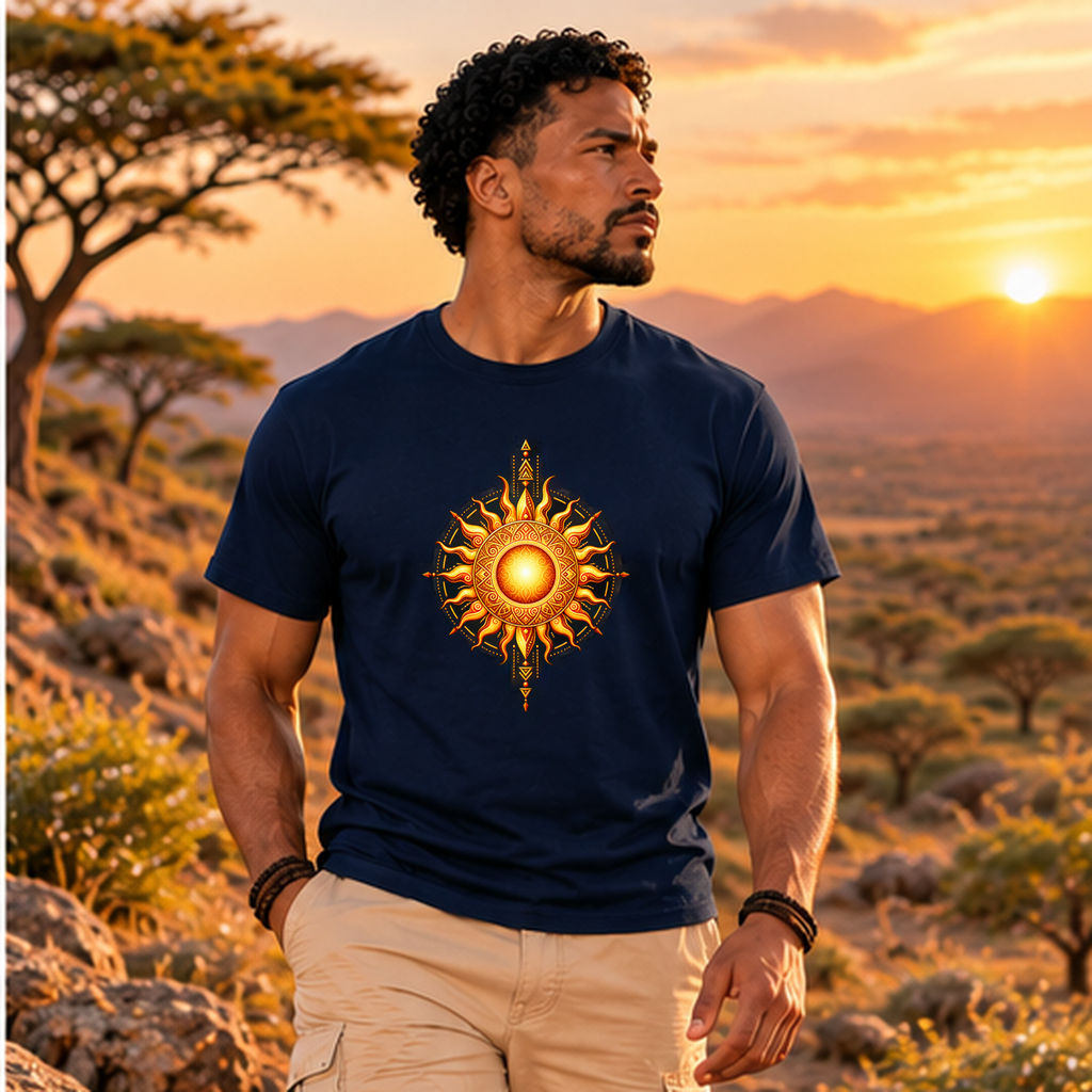 Inner Radiance – Sacred Geometric Sun T-Shirt