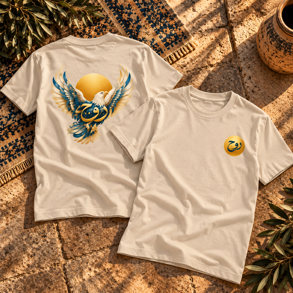 Soul Rising – Arabic Soul Eagle & Golden Sun Front & Back T-Shirt