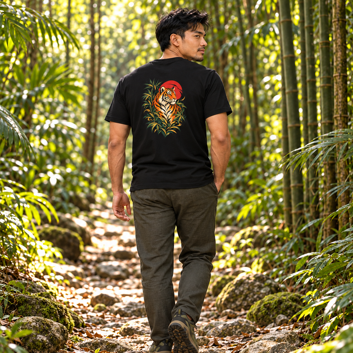 Guardian of the Wild – Tiger and Bamboo T-Shirt