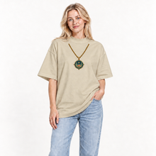 Load image into Gallery viewer, Organic oversized high neck t-shirt :: Inner Compass – Celestial Lotus Necklace
