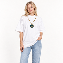 Load image into Gallery viewer, Organic oversized high neck t-shirt :: Inner Compass – Celestial Lotus Necklace
