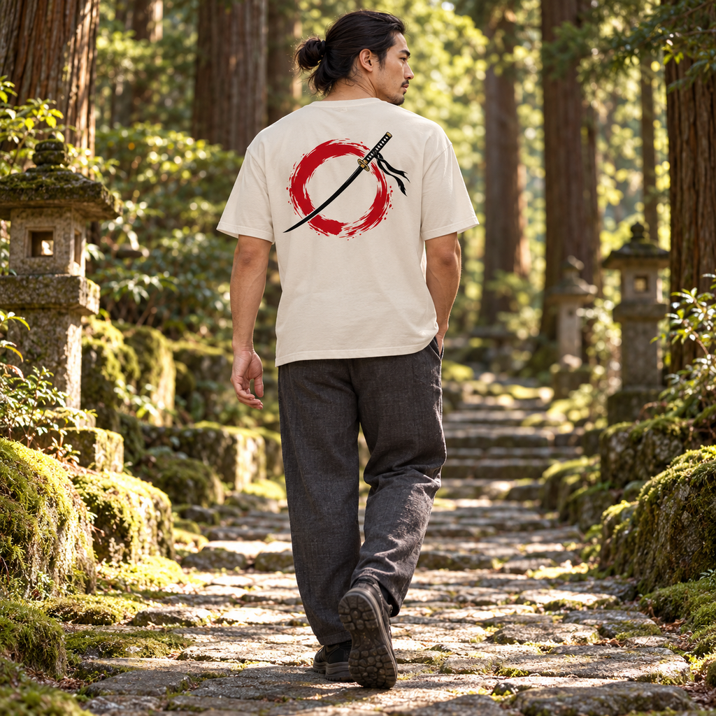 Way of the Warrior – Katana and Red Ensō T-Shirt