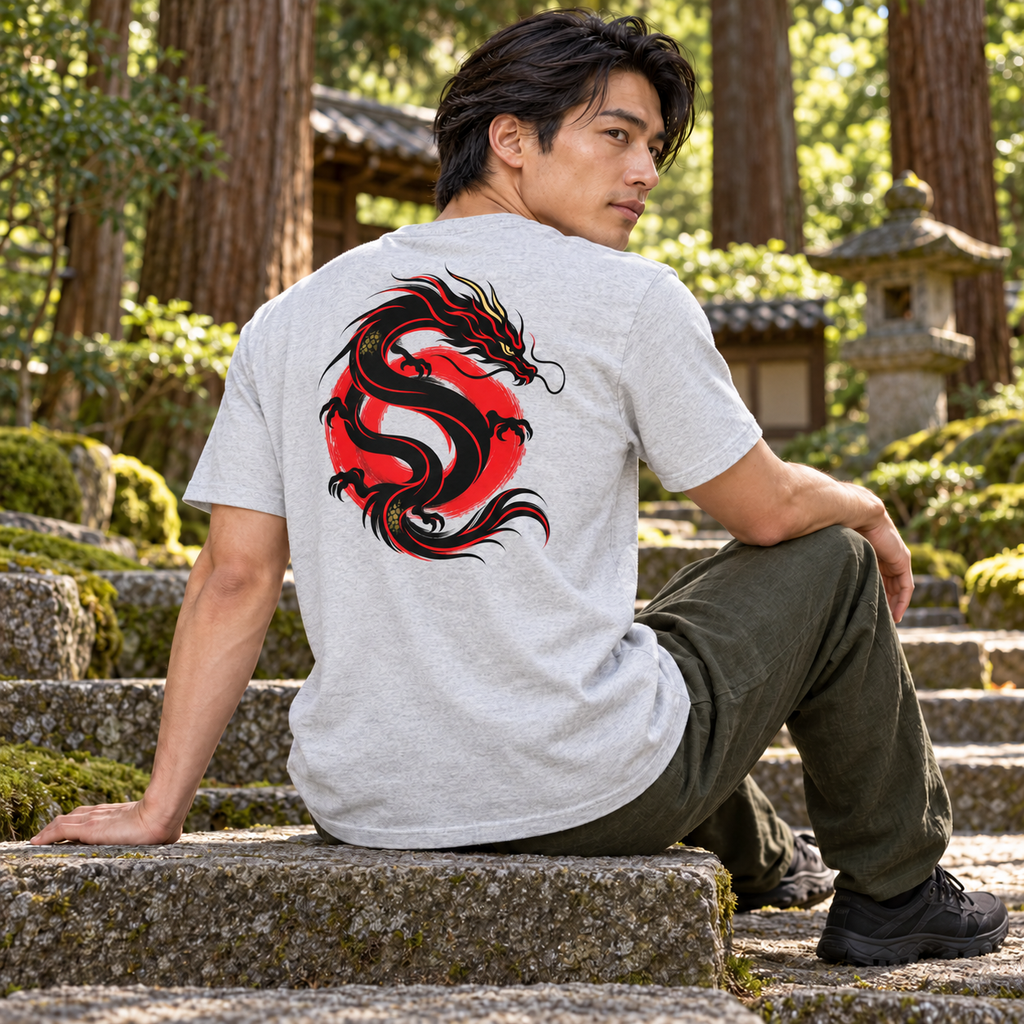 Guardian of the Rising Sun – Japanese Dragon T-Shirt