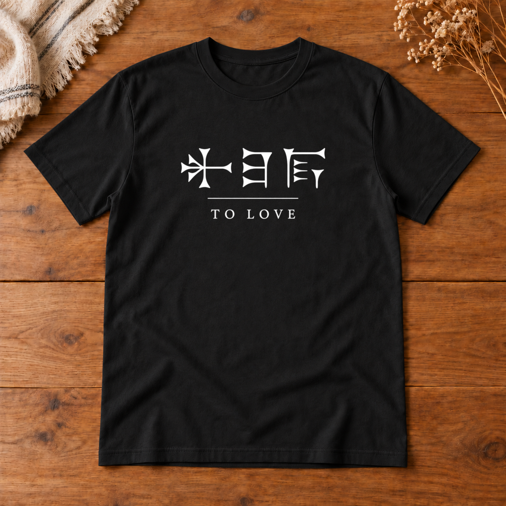 To Love – Sumerian Inspired Cuneiform T-Shirt